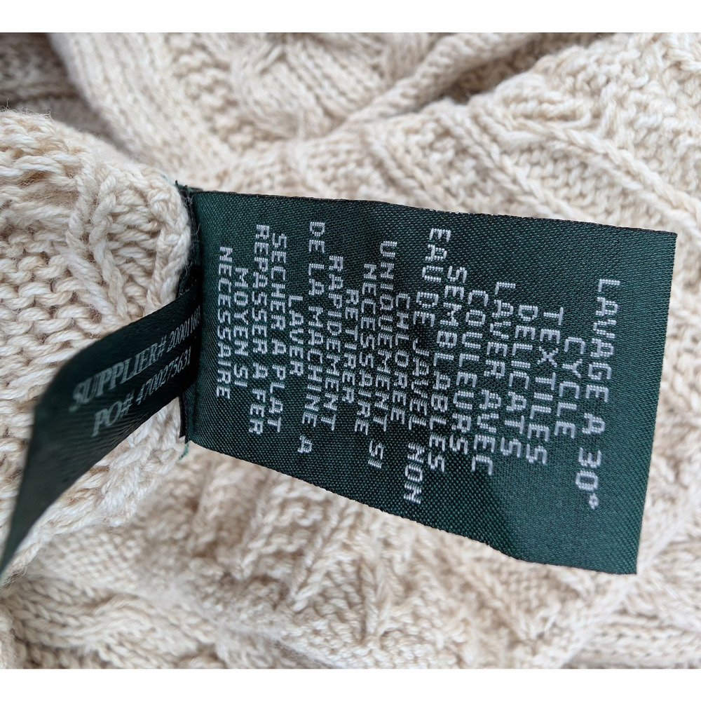 Ralph Lauren Cable Knit Sweater Womens Small Boat Neck Old Money Quiet Luxury - Picture 7 of 9